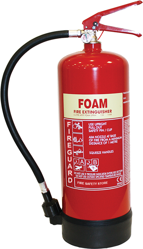 Red Foam Fire Extinguisher PNG image
