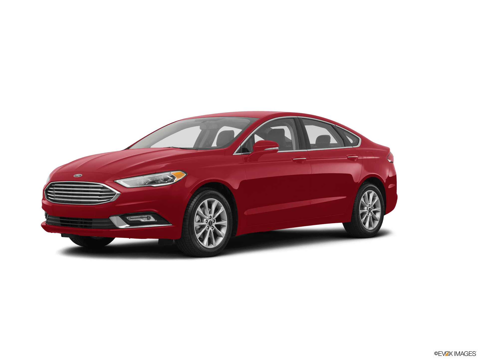 Red Ford Fusion Side View PNG image
