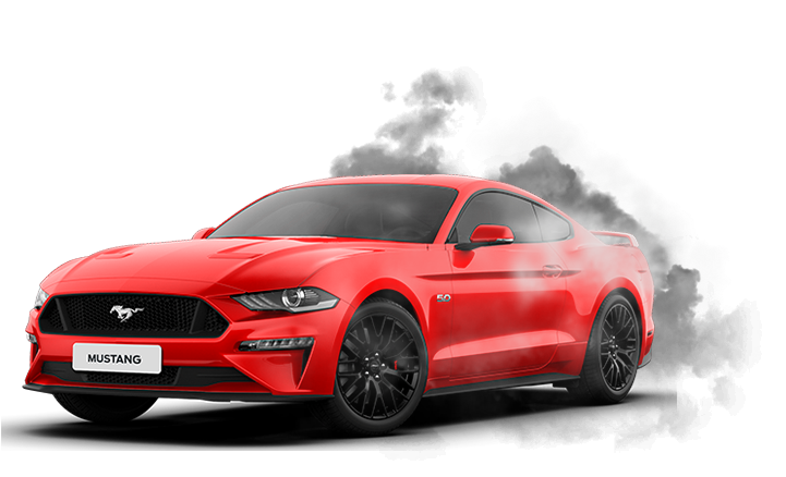 Red Ford Mustang G T Side View PNG image