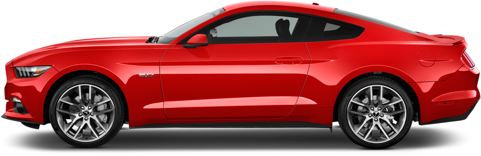 Red Ford Mustang Side View PNG image