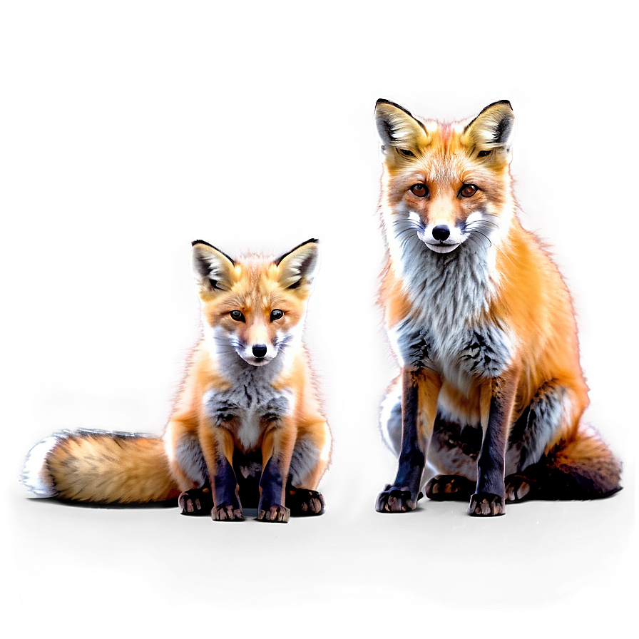 Red Fox Family Png 06242024 PNG image