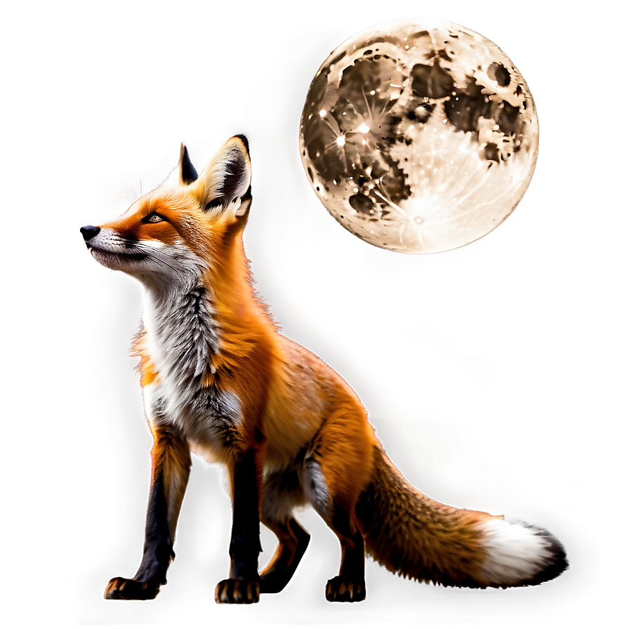 Red Fox In Moonlight Png 06242024 PNG image