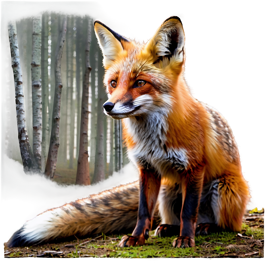 Red Fox In The Forest Png Rqw87 PNG image