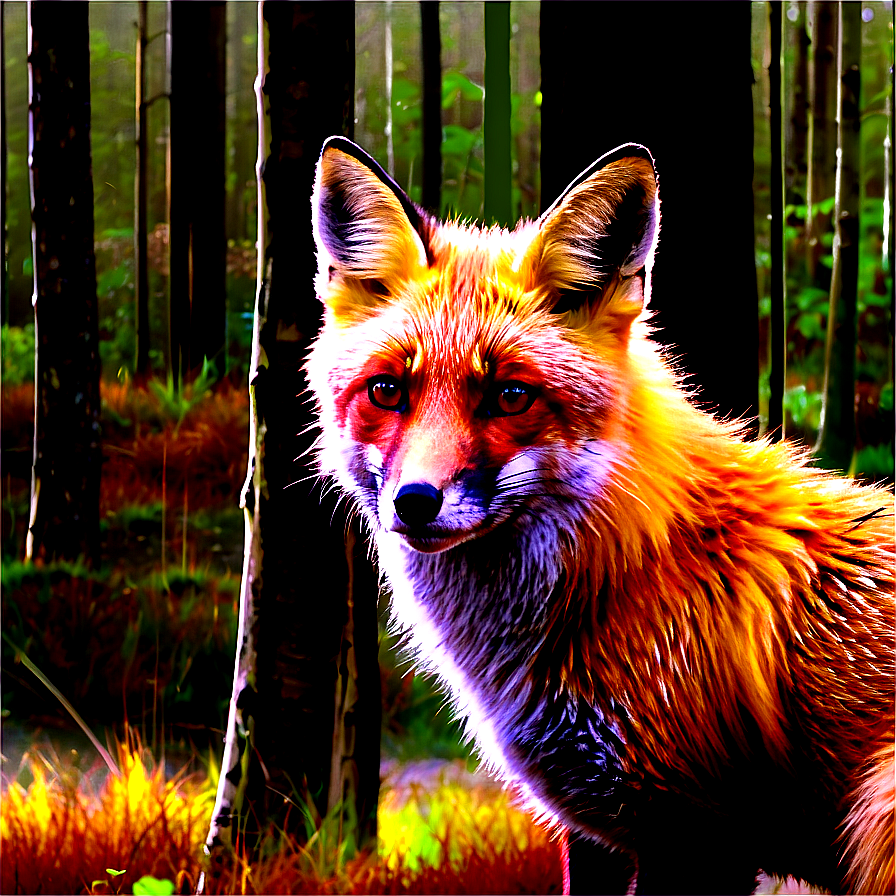 Red Fox In The Forest Png Xxp80 PNG image