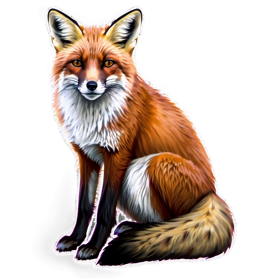 Red Fox Sitting Png 06242024 PNG image