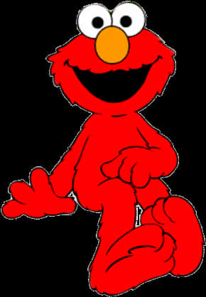Red Furry Elmo Cartoon Character PNG image