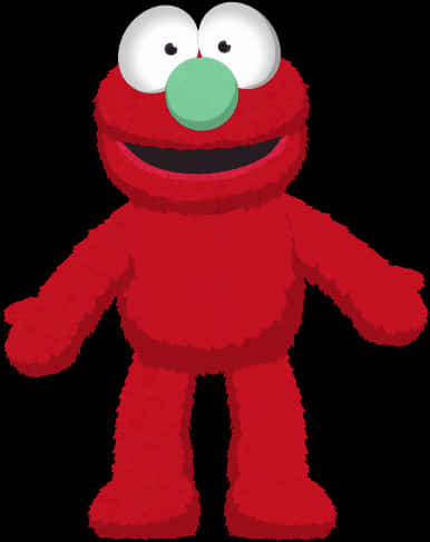 Red Furry Elmo Character PNG image