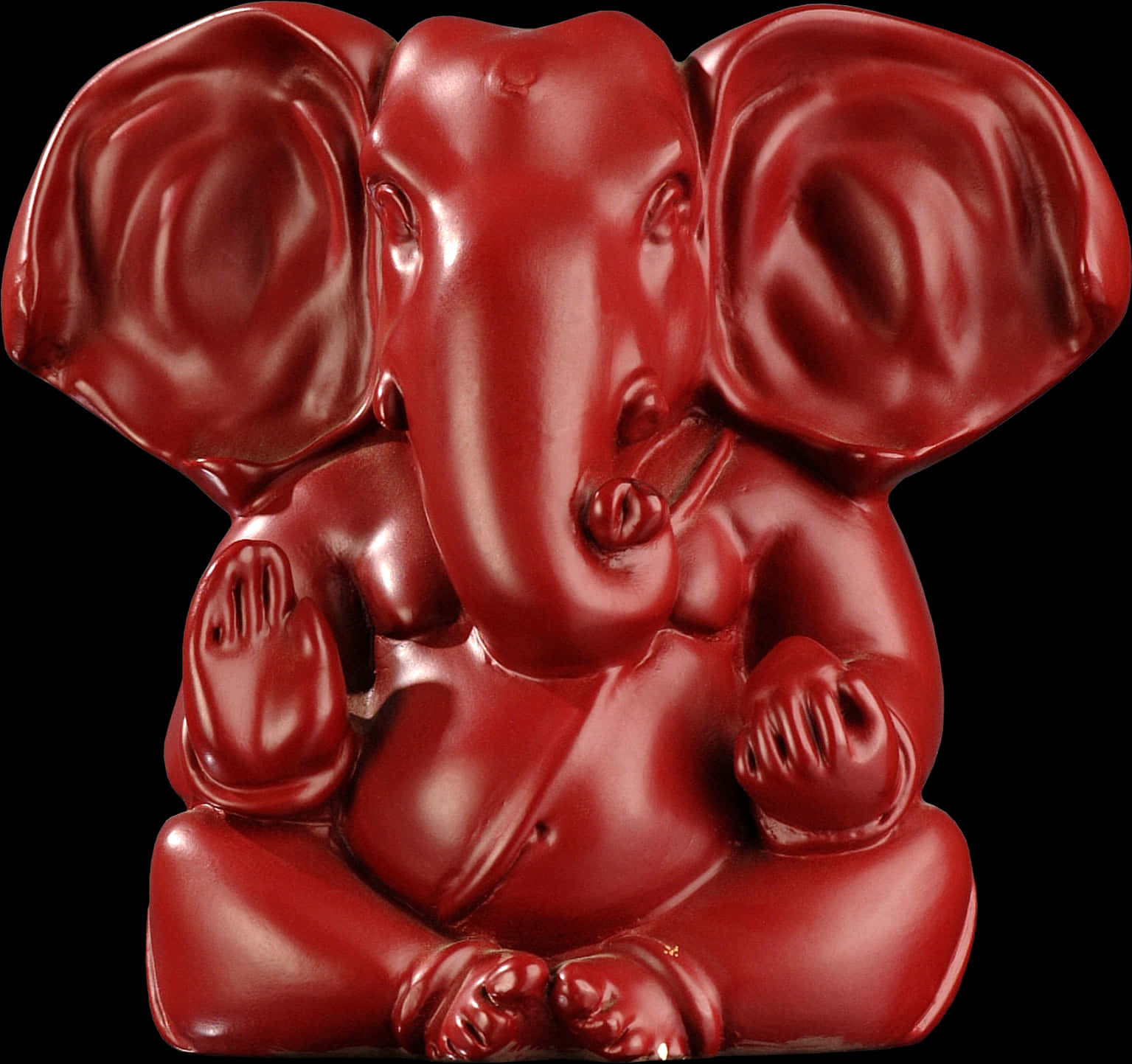 Red Ganesh Idol Sculpture PNG image