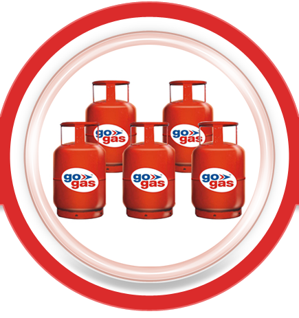 Red Gas Cylinders Branded PNG image