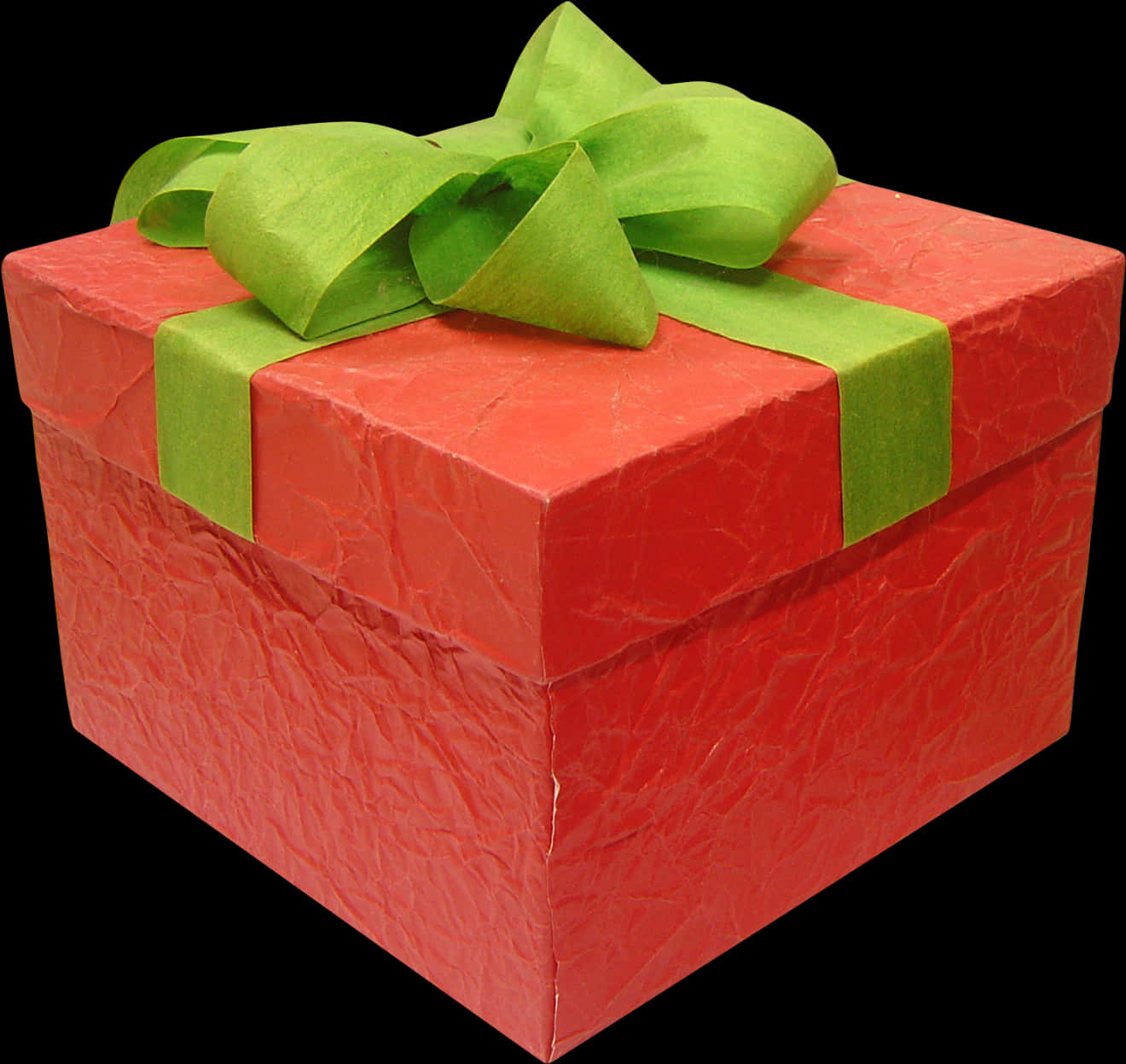 Red Gift Box Green Ribbon PNG image