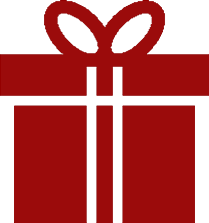 Red Gift Icon Simple Design PNG image