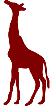Red Giraffe Silhouette PNG image
