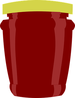 Red Glass Jar Cartoon PNG image