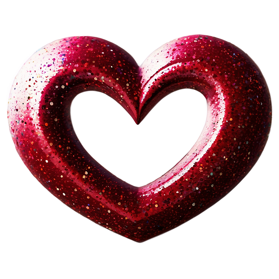 Red Glitter Heart Png 06272024 PNG image