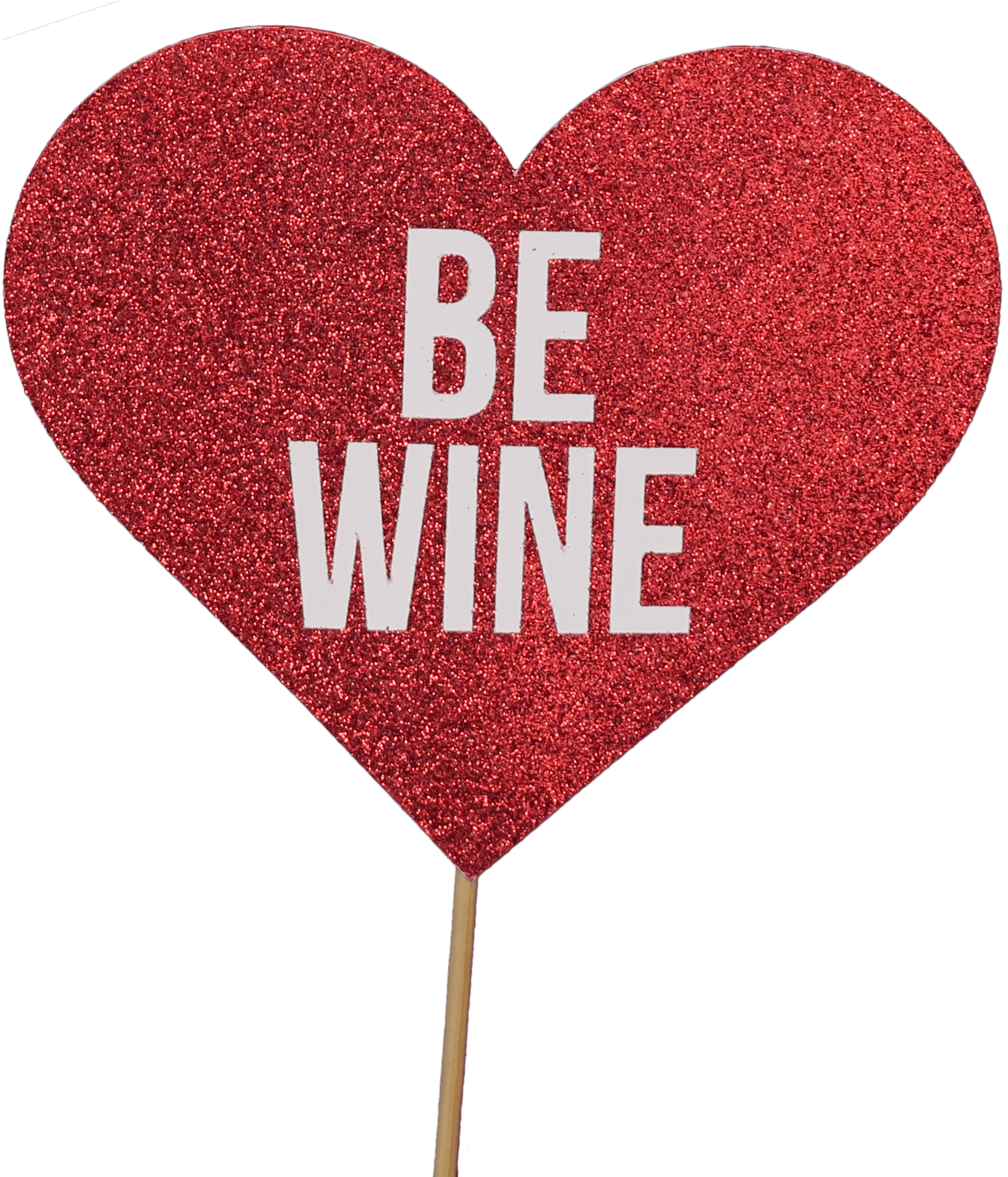 Red Glitter Heart Sign Be Wine PNG image