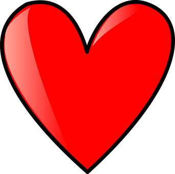Red Glossy Heart Graphic PNG image