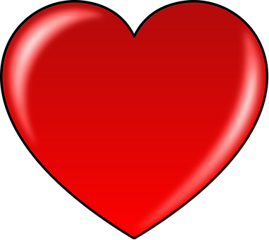 Red Glossy Heart Graphic PNG image