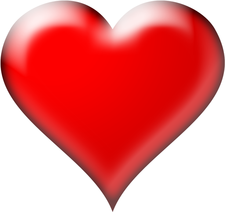 Red Glossy Heart Transparent Background PNG image