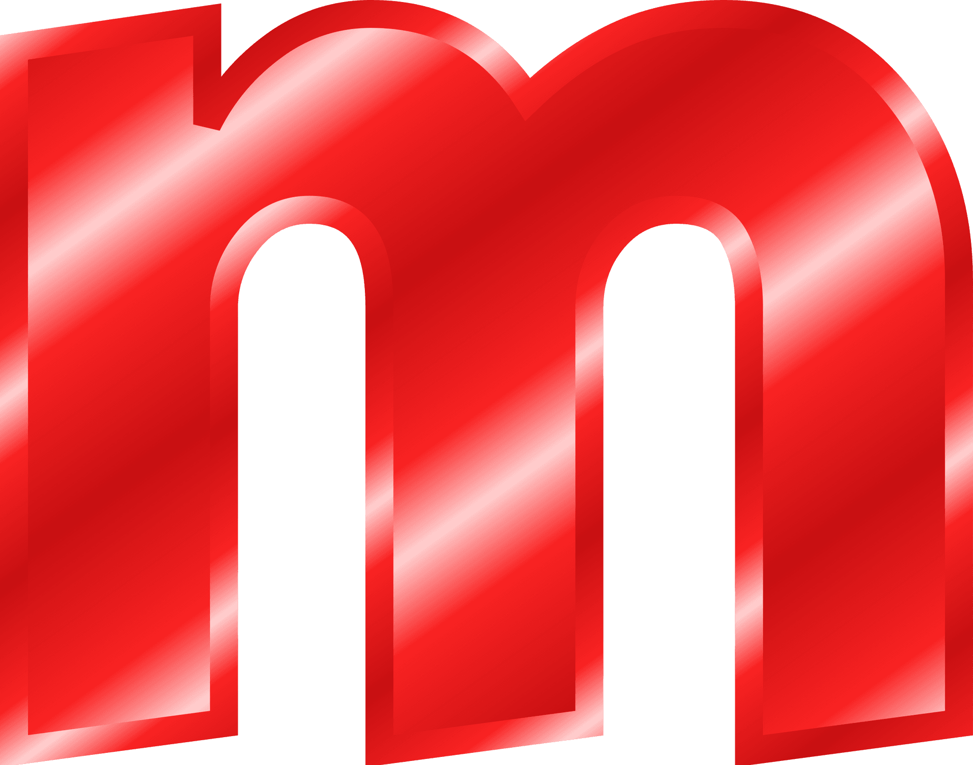 Red Glossy Letter M Graphic PNG image