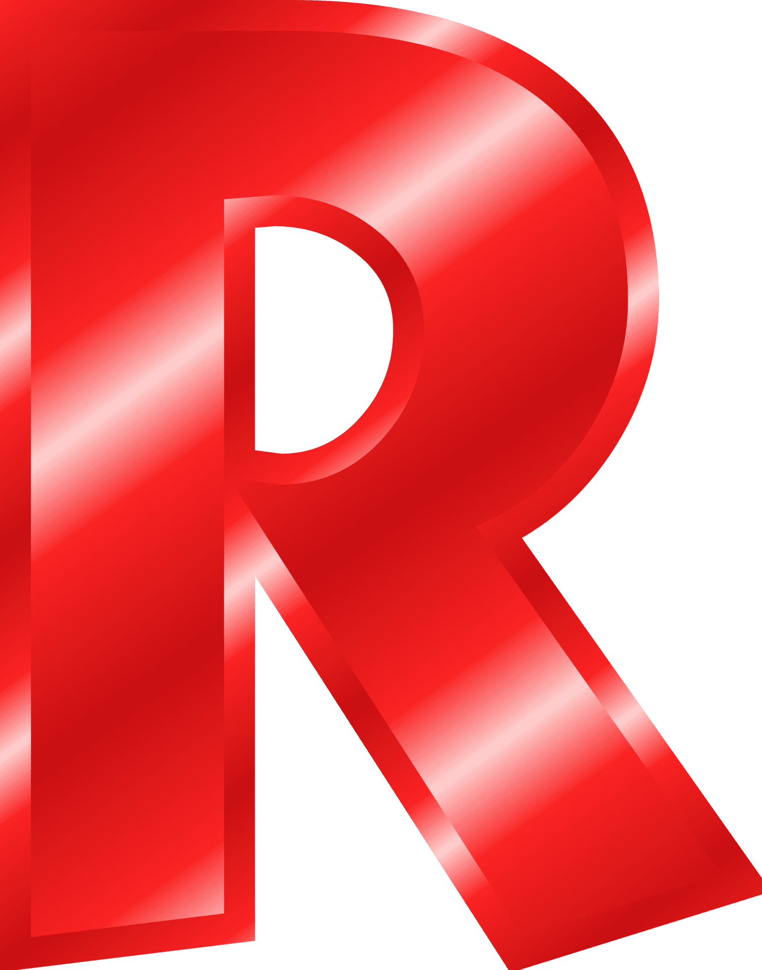 Red Glossy Letter R PNG image