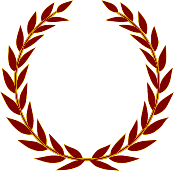 Red Gold Laurel Wreath Graphic PNG image