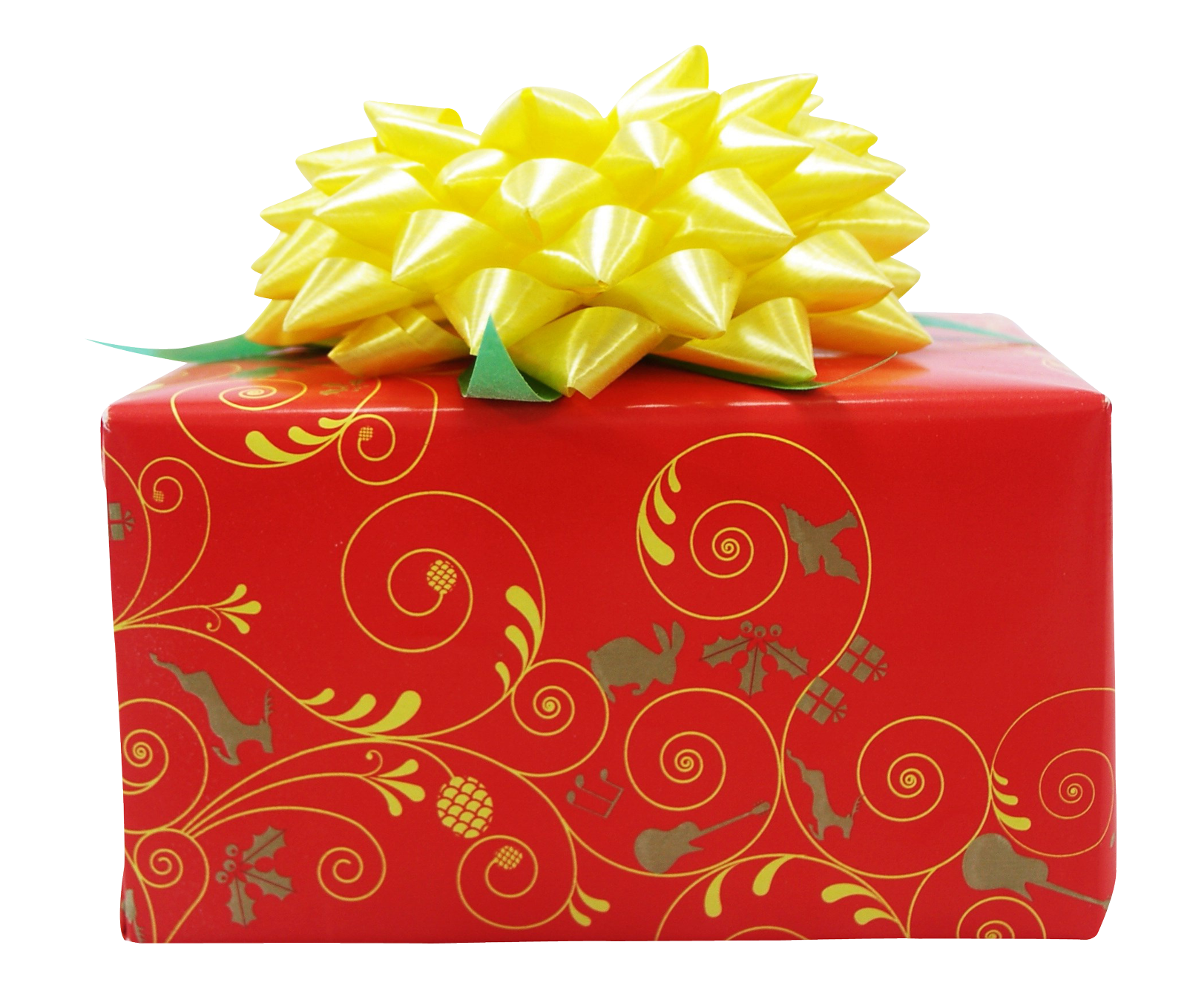 Red Golden Birthday Gift Present PNG image