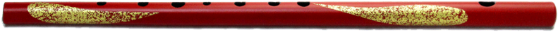 Red Golden Flute Side View PNG image