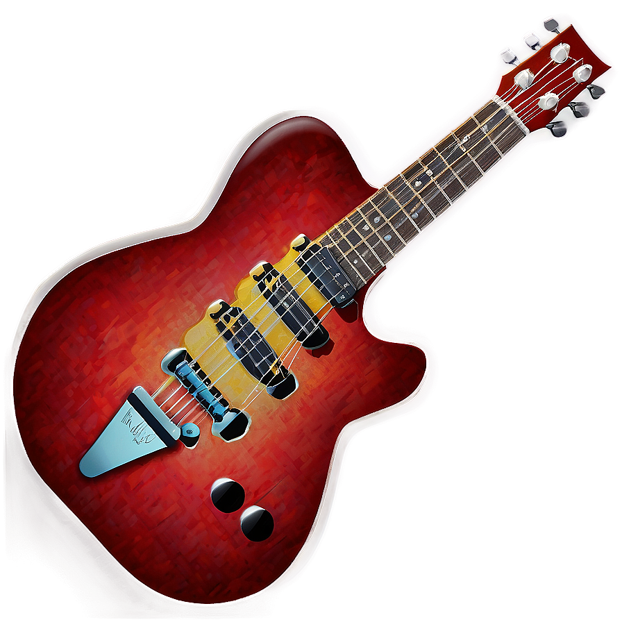 Red Guitar D PNG image