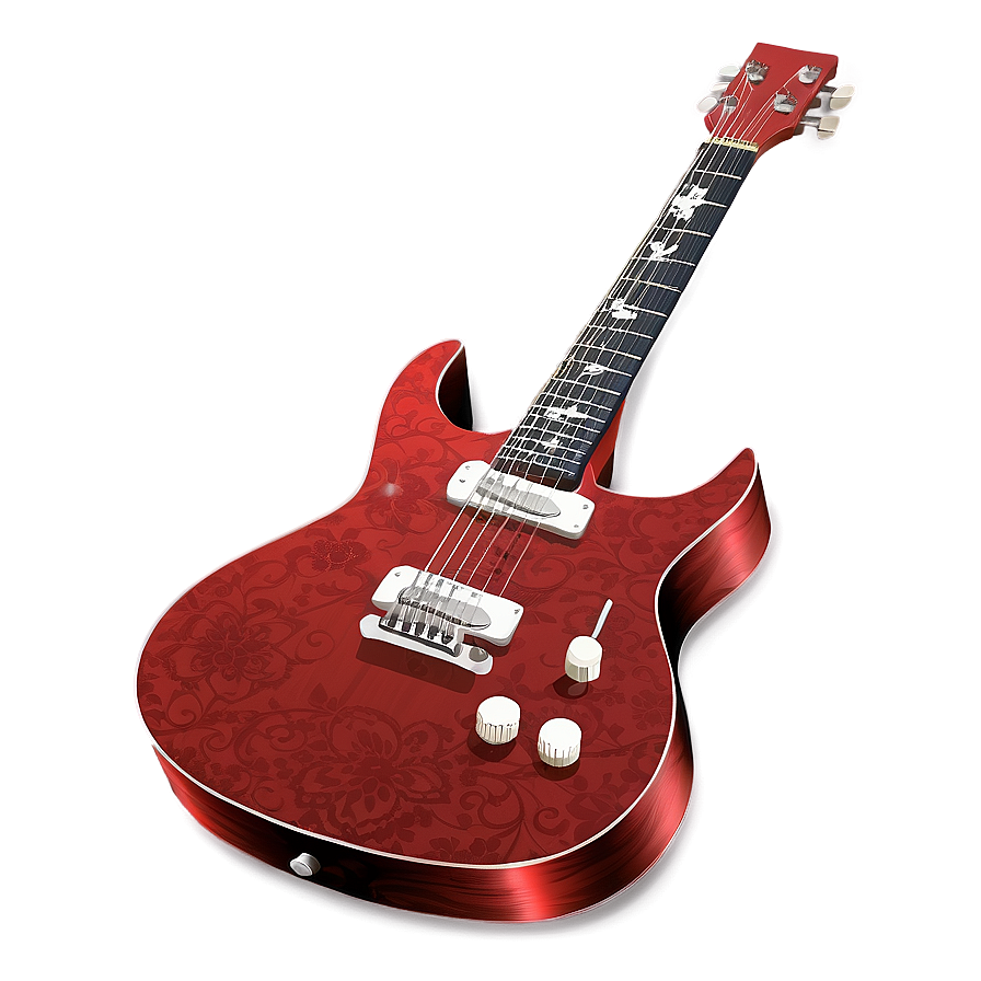 Red Guitar Illustration Png Srm PNG image