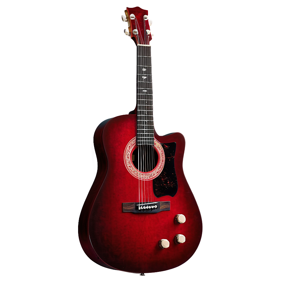 Red Guitar In Spotlight Png 3 PNG image