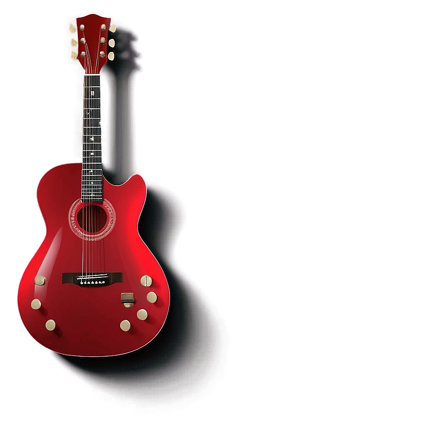 Red Guitar In Spotlight Png Esr PNG image