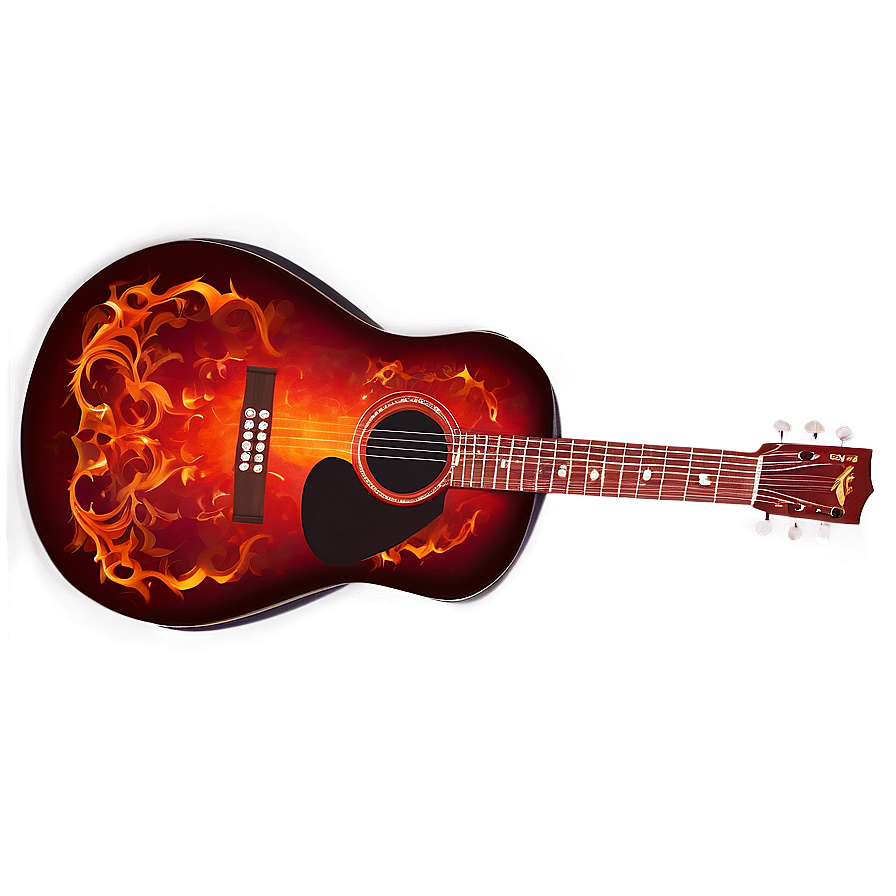 Red Guitar On Fire Png 43 PNG image