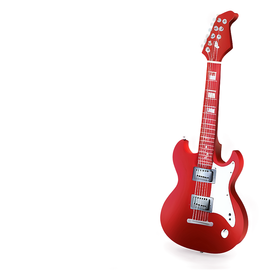 Red Guitar Silhouette Png 06132024 PNG image