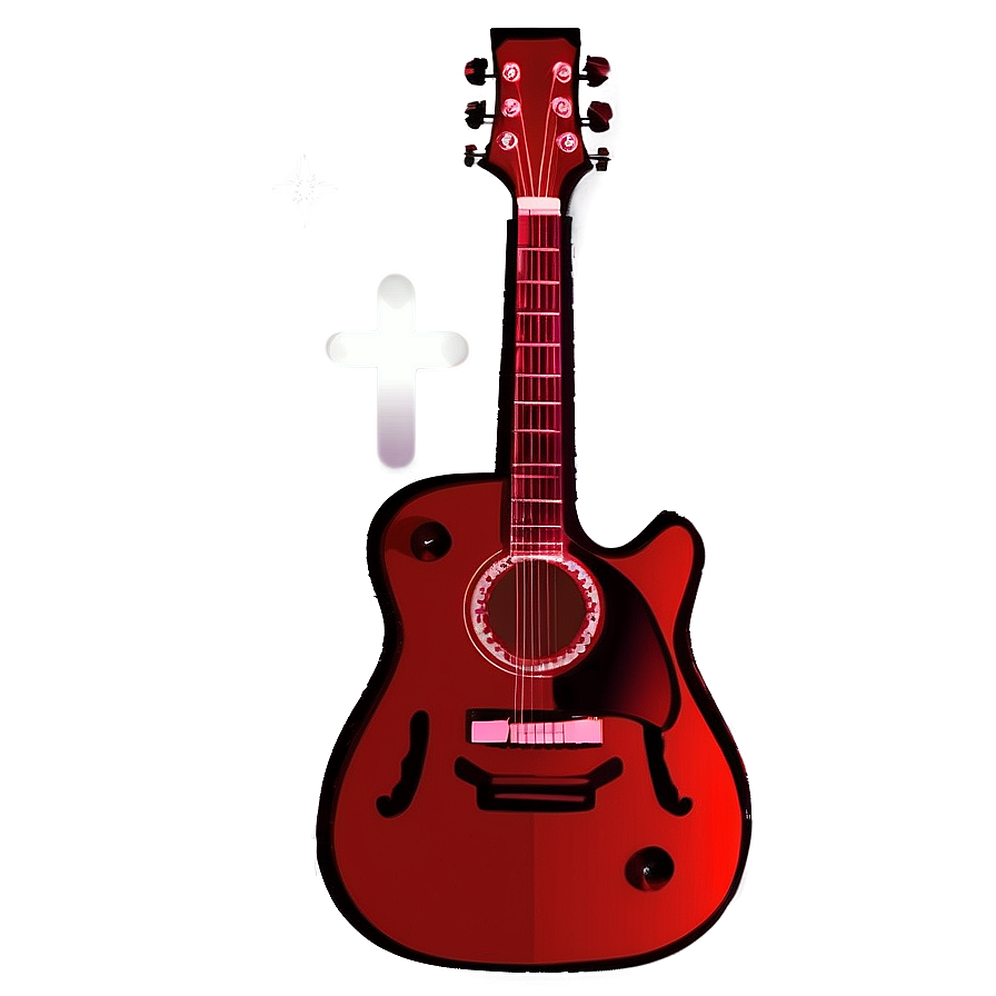 Red Guitar Silhouette Png Yyw PNG image