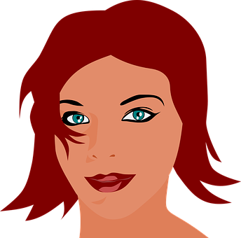 Red Haired Animated Woman Portrait PNG image