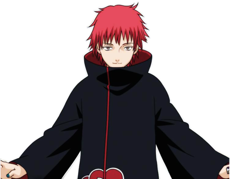 Red Haired Anime Character Sasori PNG image