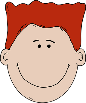 Red Haired Cartoon Boy Smiling PNG image