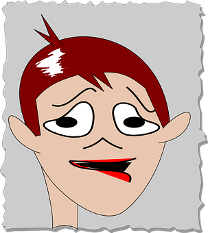 Red Haired Cartoon Face PNG image