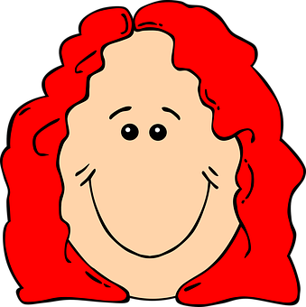 Red Haired Cartoon Face PNG image