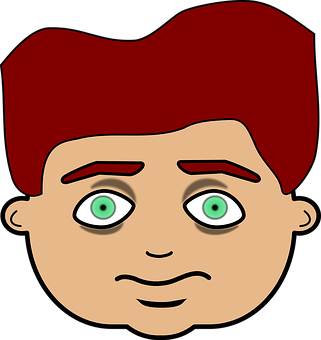 Red Haired Cartoon Face PNG image