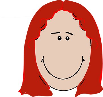 Red Haired Cartoon Face PNG image