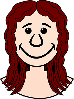 Red Haired Cartoon Female Smiling PNG image