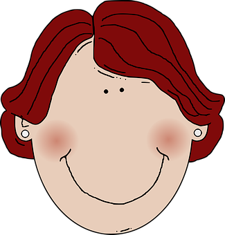 Red Haired Cartoon Girl Portrait PNG image