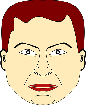 Red Haired Cartoon Man Vector PNG image