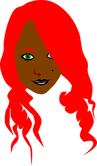 Red Haired Cartoon Woman PNG image