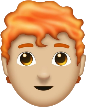 Red Haired Emoji Face PNG image