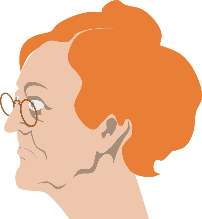 Red Haired Granny Profile Illustration PNG image
