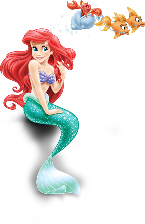 Red Haired Mermaid Friends Clipart PNG image