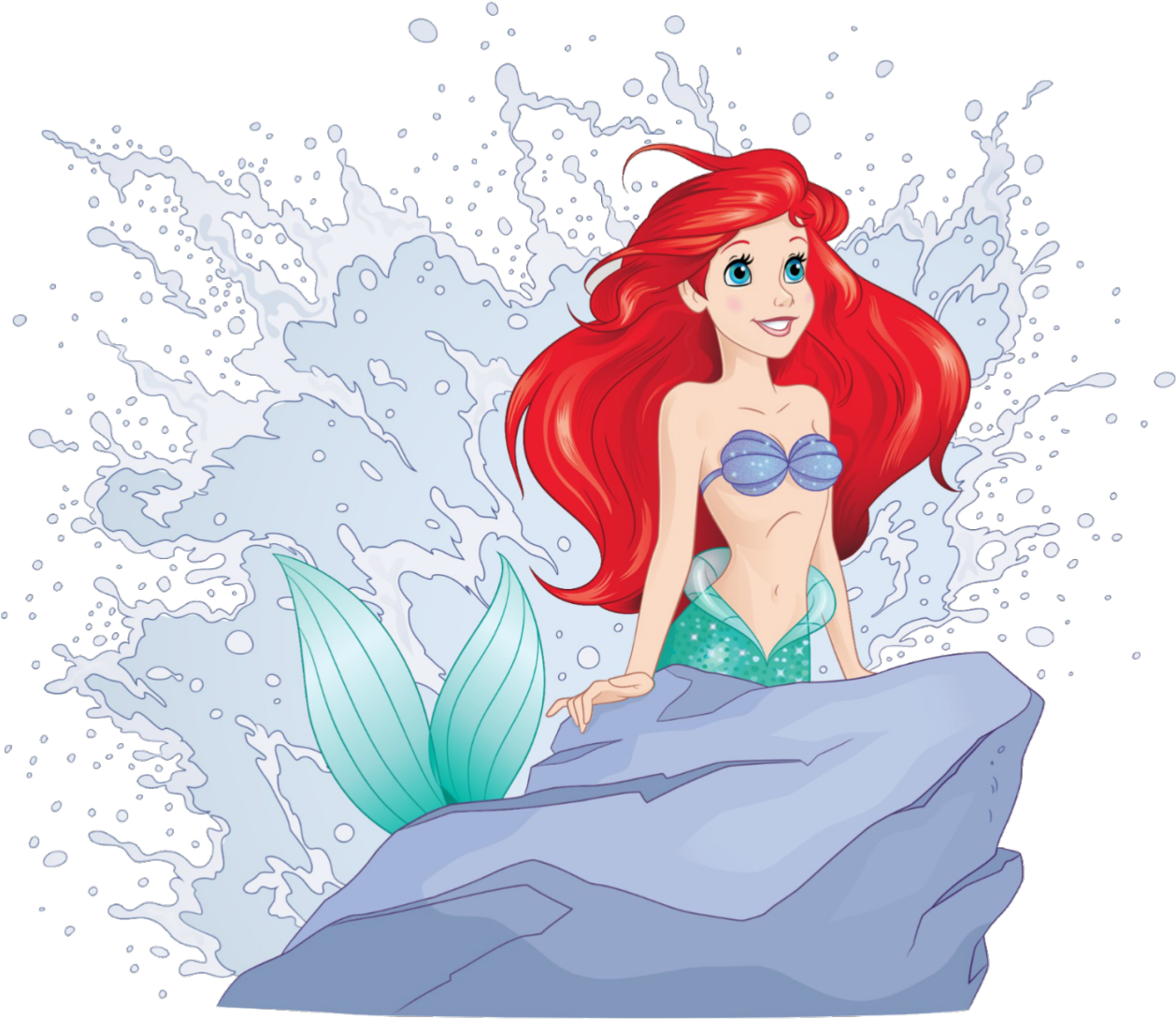 Red Haired Mermaid Splash PNG image