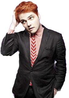 Red Haired Musicianin Black Suit PNG image